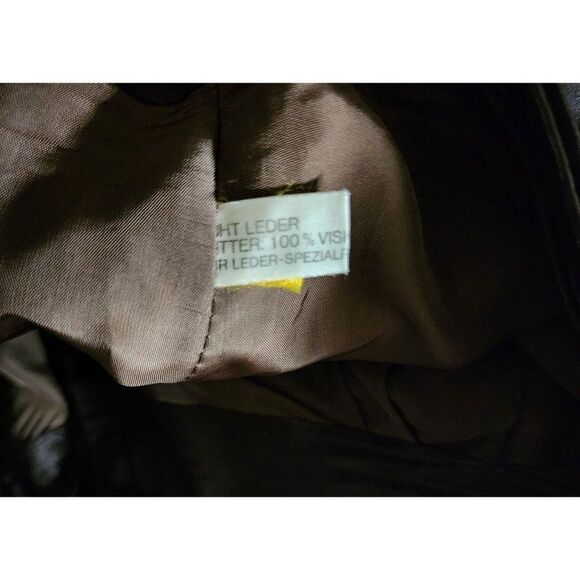 Vintage 80s Leather High Waisted Belted Pants Womens Size 40 EU Size M US Brown - Picture 5 of 6